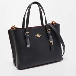 مملوكة مسبقًا Coach Black Leather Mollie 25 Tote