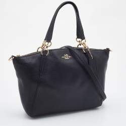 Pre Owned Coach Black Leather Small Kelsey Satchel