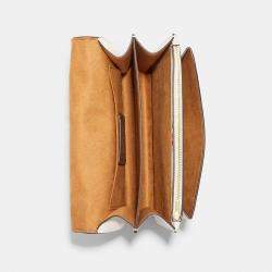 مملوكة مسبقًا Coach Gold / Beige Leather Klare Floral Print Crossbody Bag