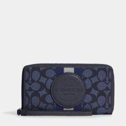 Coach Box Program Signature Jacquard Wallet - Grey Blue