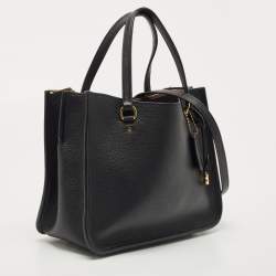 Pre Owned Coach Black Leather Tyler Carryall Tote