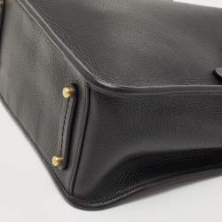 Pre Owned Coach Black Leather Tyler Carryall Tote