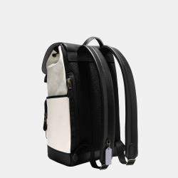 Coach White & Black - Signature Coated Canvas and Leather - Track Backpack