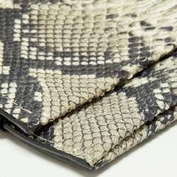 Coach Grey Python Embossed Leather Flap Clutch