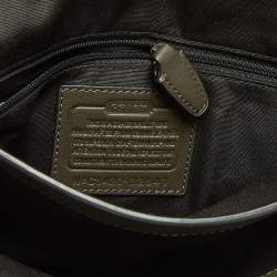 Coach Grey Python Embossed Leather Flap Clutch