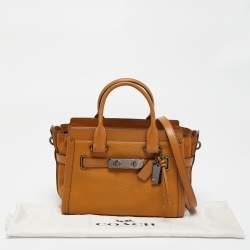 Coach Tan Leather and Suede Swagger 27 Carryall Satchel