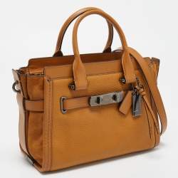 Coach Tan Leather and Suede Swagger 27 Carryall Satchel