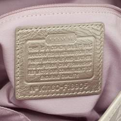 Pre Owned Coach Grey Signature Fabric and Leather Buckle Shoulder Bag