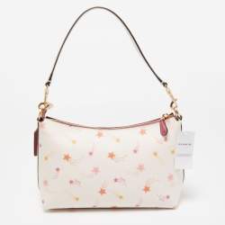 Coach Chalk/Multicolor Star Print Leather Clara Shoulder Bag