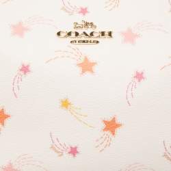 Coach Chalk/Multicolor Star Print Leather Clara Shoulder Bag