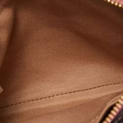 Pre Owned Coach Old Rose/Off White Coated Canvas Shooting Star Print Zip Wristlet Pouch