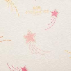 Pre Owned Coach Old Rose/Off White Coated Canvas Shooting Star Print Zip Wristlet Pouch