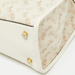 Coach Beige Horse/Carriage Print Coated Canvas and Leather Field Tote