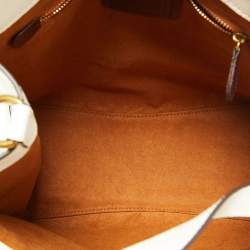 Coach Beige Horse/Carriage Print Coated Canvas and Leather Field Tote