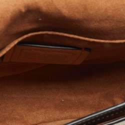 Pre Owned Coach Multicolor Signature Coated Canvas and Leather Georgie Saddle Bag