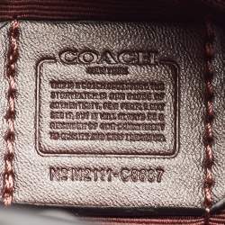 Coach Black/Burgundy Leather Mini Lane Top Handle Bag
