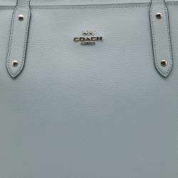 Coach Blue Leather Central Zip Shopper Tote