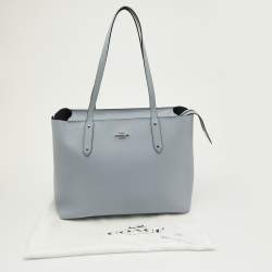 Coach Blue Leather Central Zip Shopper Tote