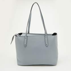 Coach Blue Leather Central Zip Shopper Tote