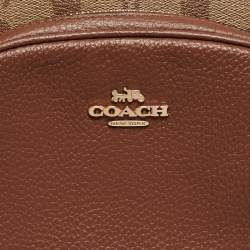 Coach Brown/Beige Signature Coated Canvas and Leather Court Backpack