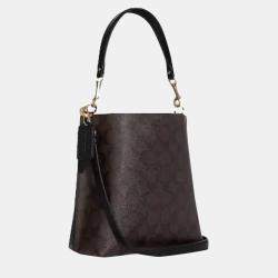 Pre Owned Coach Black Canvas Bucket Bag