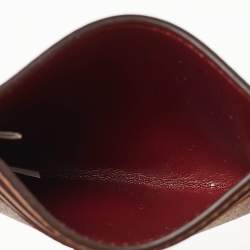 Pre Owned Coach Beige/Brown Signature Coated Canvas and Leather Card Holder