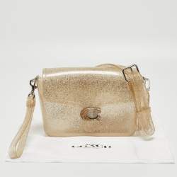Pre Owned Coach Gold Glitter Jelly Tabby Shoulder Bag
