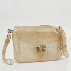 Pre Owned Coach Gold Glitter Jelly Tabby Shoulder Bag