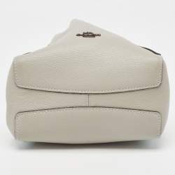 Pre Owned Coach Grey/Blue Pebbled Leather Hadley 21 Hobo