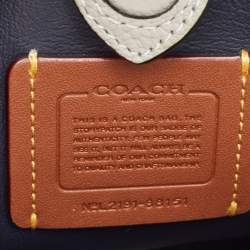 Pre Owned Coach Grey/Blue Pebbled Leather Hadley 21 Hobo