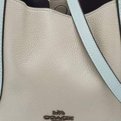 Pre Owned Coach Grey/Blue Pebbled Leather Hadley 21 Hobo