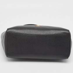 Coach Black Leather Turnlock Chain Tote