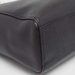 Coach Black Leather Turnlock Chain Tote
