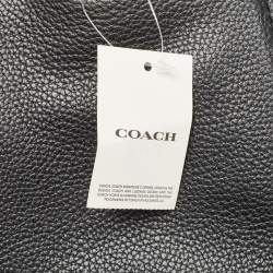 Coach Black Leather Turnlock Chain Tote