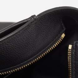 Coach Black Leather Turnlock Chain Tote