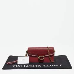 Pre Owned Coach Tricolor Leather Tabby Chain Clutch
