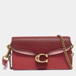 Pre Owned Coach Tricolor Leather Tabby Chain Clutch