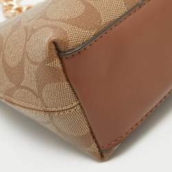 Coach Brown Signature Coated Canvas Charlotte Shoulder Bag