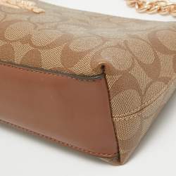 Coach Brown Signature Coated Canvas Charlotte Shoulder Bag