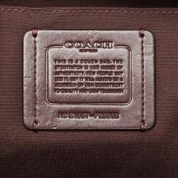 Pre Owned Coach Plum Signature Leather Mini Brooke Carryall Satchel