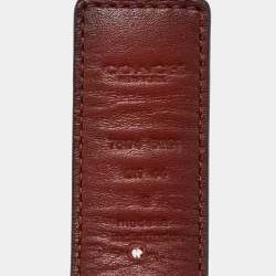 Coach Brown Signature Coated Canvas and Leather Reversible Cut To Size Belt