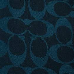 Coach Naby Blue Monogram Jacquard Wool Scarf