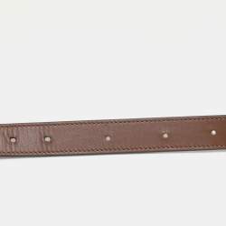 Coach Brown Signature Coated Canvas and Leather Buckle Belt M