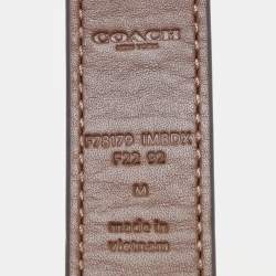 Coach Brown Signature Coated Canvas and Leather Buckle Belt M
