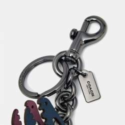 Pre Owned Coach Navy Blue/Pink Leather Medium Rexy Bag Charm