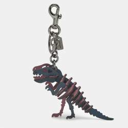 Pre Owned Coach Navy Blue/Pink Leather Medium Rexy Bag Charm