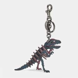 Pre Owned Coach Navy Blue/Pink Leather Medium Rexy Bag Charm