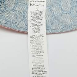 Pre Owned Coach Pink/Blue Monogram Jacquard Reversible Bucket Hat One Size