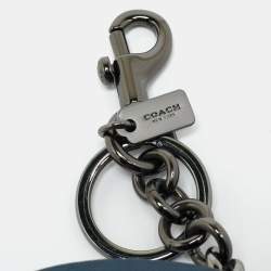 Pre Owned حلية حقيبة شاركي متوسطة جلد أزرق داكن كوتش