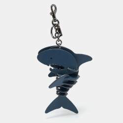 Pre Owned حلية حقيبة شاركي متوسطة جلد أزرق داكن كوتش